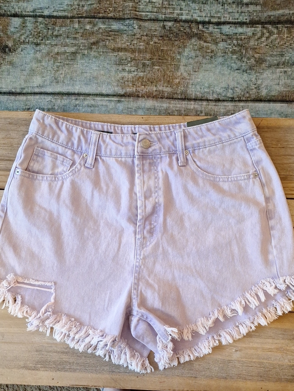wild fable Pastel Lavender Frayed Hem Denim Shorts. Size 12